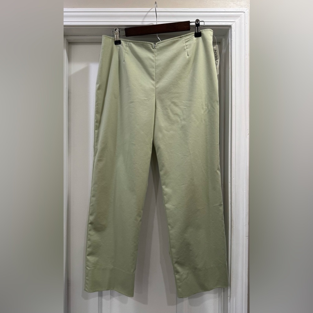Andre Oliver Sage Green Cropped Dress Pants Size 10 🆕🆕🆕